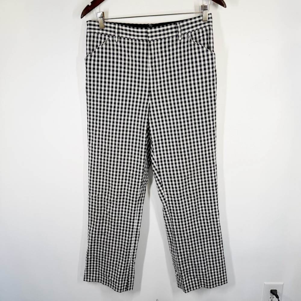 Lauren Ralph Lauren Gingham Pants Size 8 White and Black Straight Leg